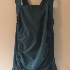 Tank top cross back sports plus size blue